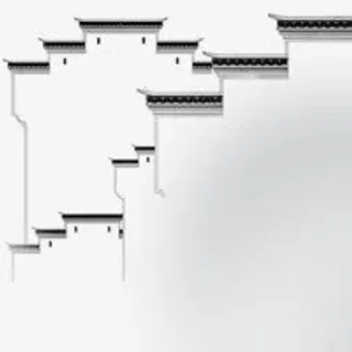 手绘古风城墙主页装修免抠