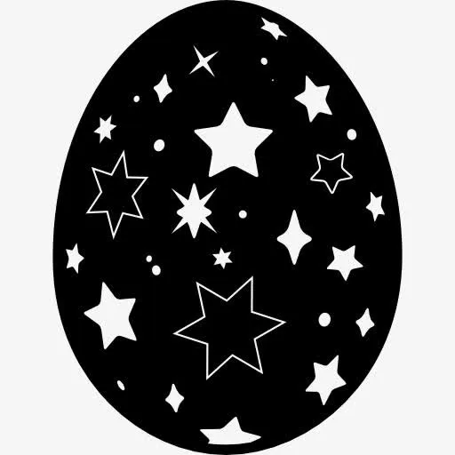 复活节彩蛋与星夜图标免抠
