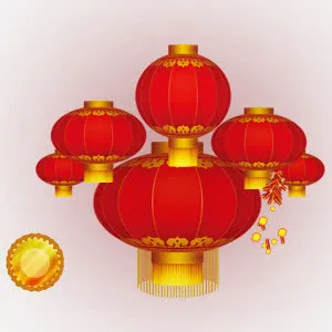 红色的灯笼群免抠