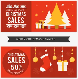 矢量手绘圣诞标签免抠