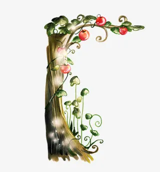 装饰树干发光免抠