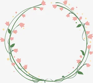 粉色花环手绘免抠