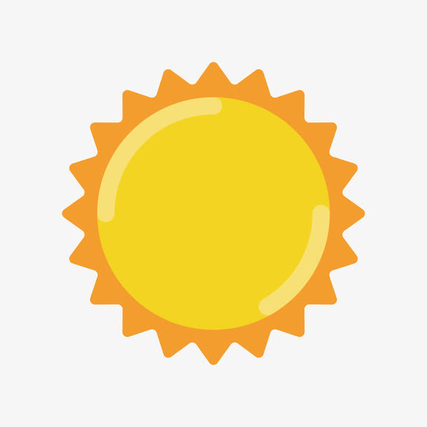 黄色太阳免抠手绘/卡通卡通元素