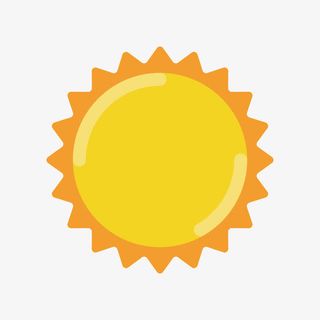 黄色太阳免抠手绘/卡通卡通元素