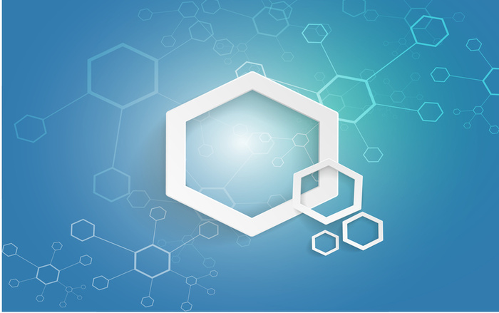 蓝色科技六边形背景高清