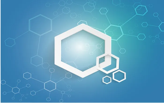 蓝色科技六边形背景高清