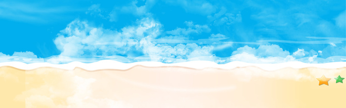 手绘蓝色海滩背景高清