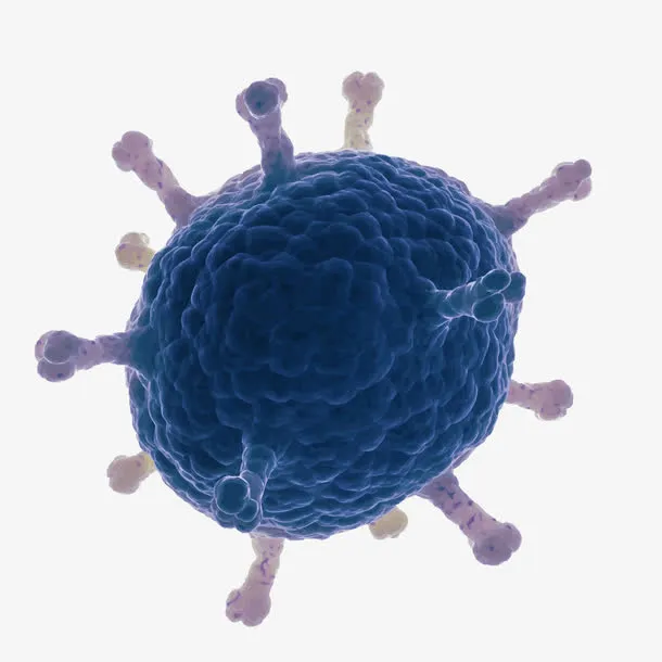 矢量蓝色病毒免抠