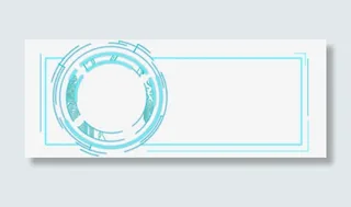 蓝色科技标题栏PSD免抠