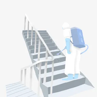 抗击疫情  消毒液  消毒  楼梯免抠