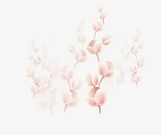 婚礼粉色桃花枝免抠