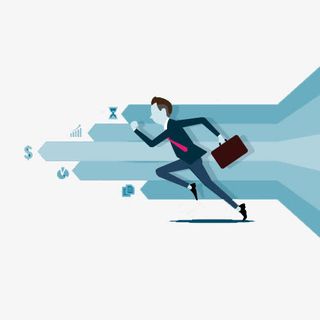 金融卡通人物 奔跑 上班族免抠