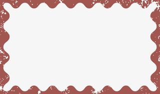 枣红色矩形波浪花边免抠