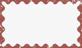 枣红色矩形波浪花边免抠