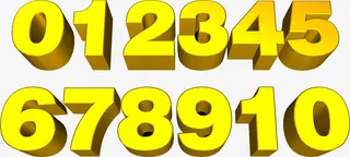 012345678910字体海报免抠