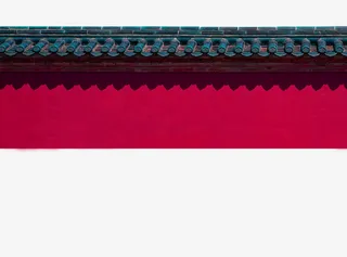 红色中国风屋檐装饰图案免抠