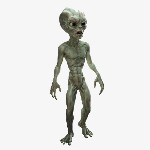 行走的站立外星人免抠