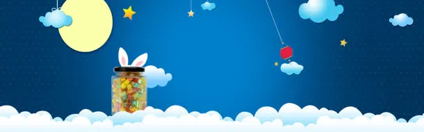 卡通月亮星星糖果背景