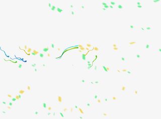 飘舞绿色黄色素材免抠漂浮彩带元素