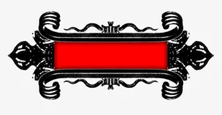 中国红古典金属边框免抠