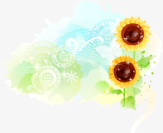 向日葵梦幻底纹免抠