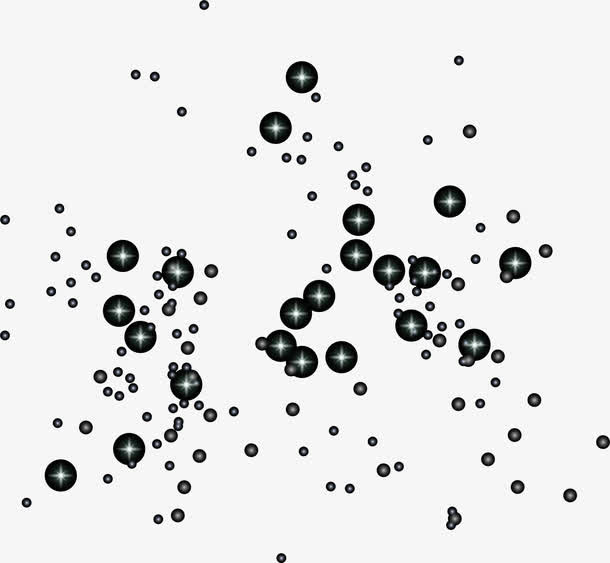 黑色漂浮星星免抠