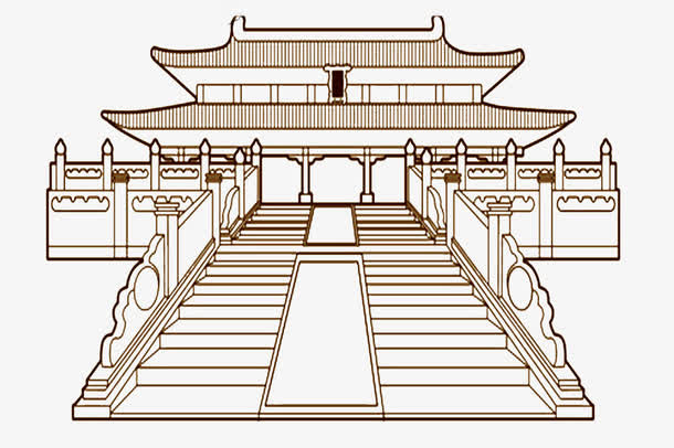 太和殿简笔画故宫手绘免抠