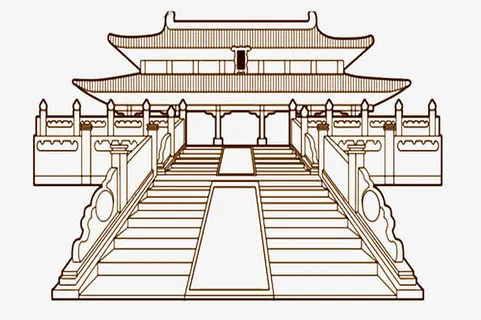太和殿简笔画故宫手绘免抠