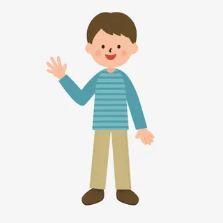 卡通小人图案卡通人物素材 打招免抠