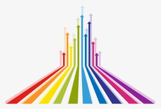 彩色向上升的箭头免抠