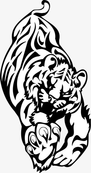 创意黑色老虎素材图免抠