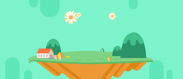 可爱卡通绿色背景图