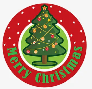 圣诞节圣诞树圆形图标设计免抠