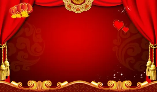 红帘布新春海报图片免抠