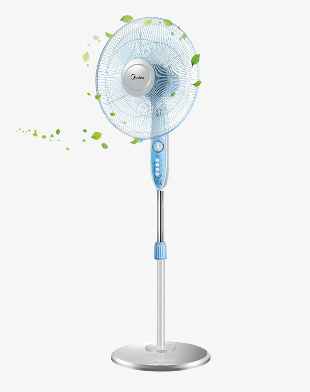 蓝色落地扇装饰实物免抠