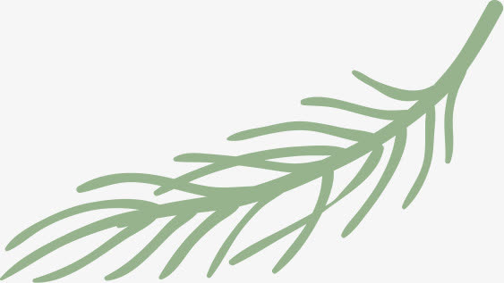 绿色树枝欧式花纹卡通免抠