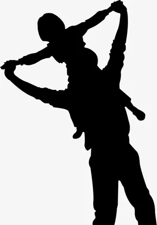 高清摄影父亲节黑色背影免抠