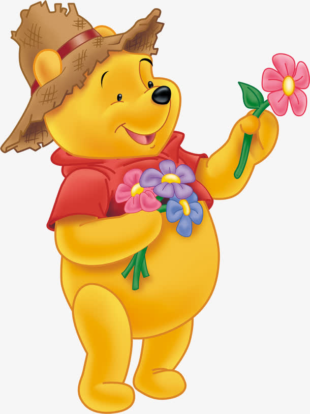 快乐可爱黄色维尼熊免抠