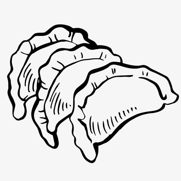 卡通手绘可爱的饺子免抠