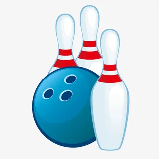 矢量蓝色质感卡通保龄球免抠