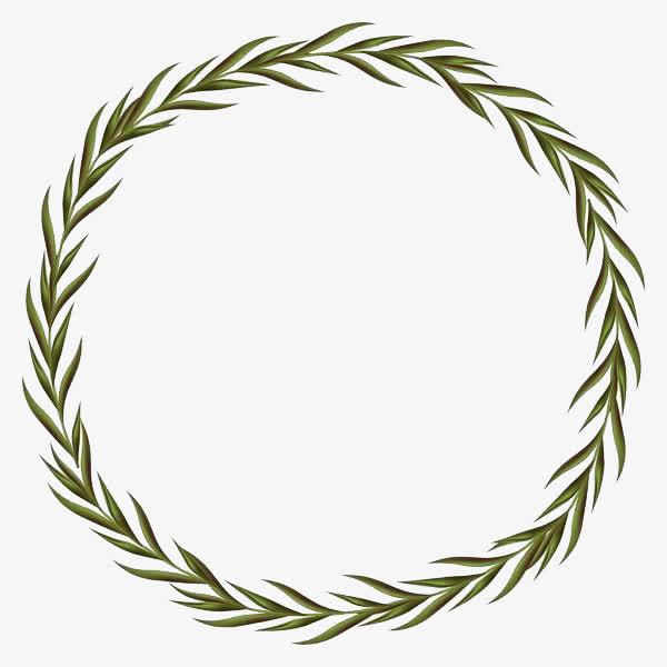 枝条花环插画免抠