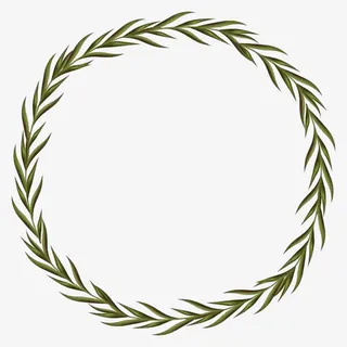 枝条花环插画免抠