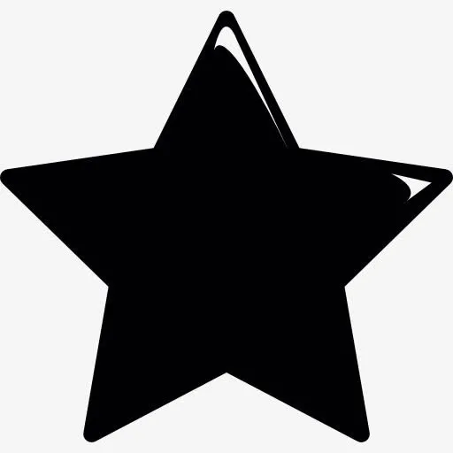 固体星形五点图标免抠