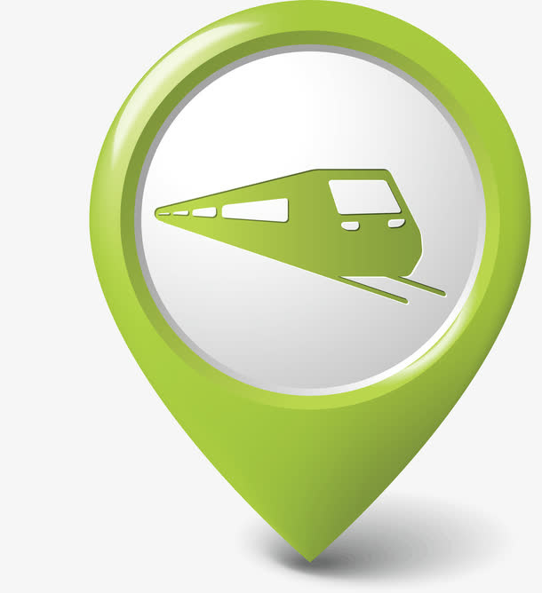 绿色动车定位矢量导航栏免抠