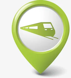 绿色动车定位矢量导航栏免抠