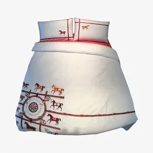 床上用品绣花纯棉四件套免抠