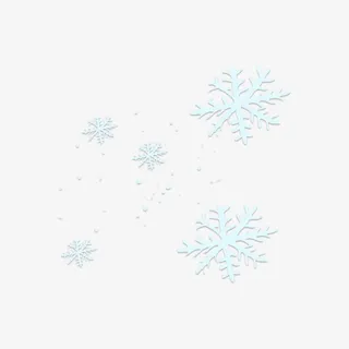 浅蓝色大小各异雪花免抠手绘/卡通卡通元素
