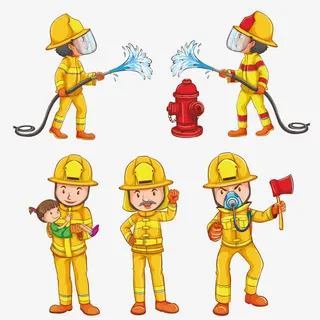 矢量消防员免抠