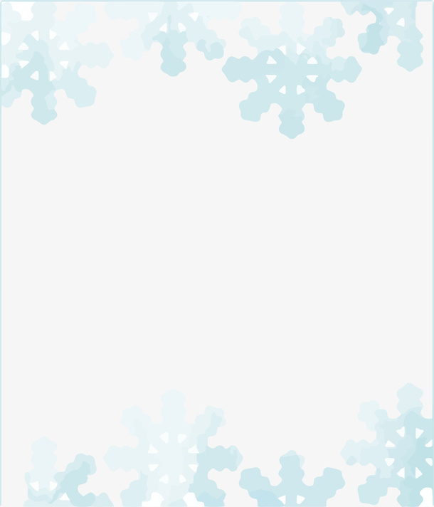 蓝色雪花框架免抠