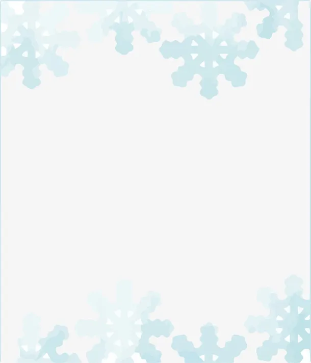 蓝色雪花框架免抠